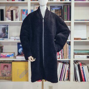 Soft and warm bouclé Dolman sleeve winter coat